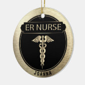 ER Nurse 👩 ⚕️ - Schwarz und Gold Keramik Ornament (Links)