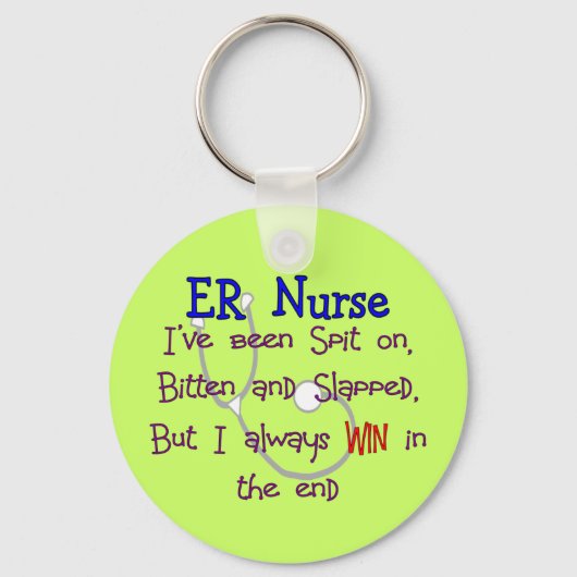 ER Nurse "SPIT ON BITTEN and SLAPPED" Schlüsselanhänger (Vorderseite)