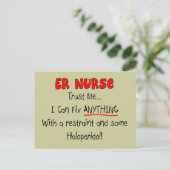 ER Nurse "Trust Me" Funny T - Shirt & Gifts Postkarte (Stehend Vorderseite)