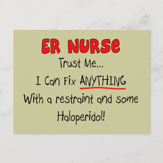 ER Nurse "Trust Me" Funny T - Shirt & Gifts Postkarte (Vorderseite)