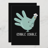 ER Nurse Turkey Gobble Squad ER Nurse Erntedank Einladung (Vorne/Hinten)
