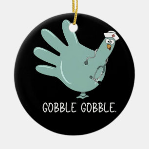 ER Nurse Turkey Gobble Squad ER Nurse Erntedank Keramik Ornament