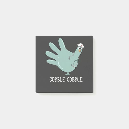 ER Nurse Turkey Gobble Squad ER Nurse Erntedank Post-it Klebezettel (Vorderseite)