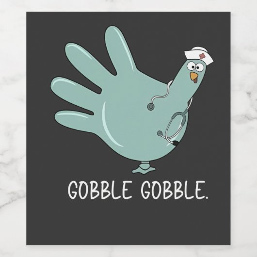 ER Nurse Turkey Gobble Squad ER Nurse Erntedank Weinetikett (Einzelnes Label)