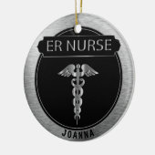 ER Nurse 👩 ‍ ⚕️ - UpScale Black and Silver Keramik Ornament (Links)