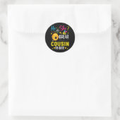 Er oder Cousin von Biene Geschlecht Baby Enthüllun Runder Aufkleber (Tasche)
