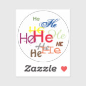 Er oder ein benutzerdefinierter Pronomen überall Aufkleber (Blatt)