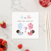 Er oder Sie Afroamerikanisches Rosa und Blaues Bab Serviette (Beispiel)