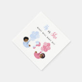 Er oder Sie Afroamerikanisches Rosa und Blaues Bab Serviette (Ecke)