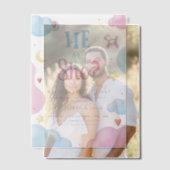 Er oder sie Aquarell Wolken & Sterne Gender-Berich Pergament Einladungen (Versatz (Ehepaar))