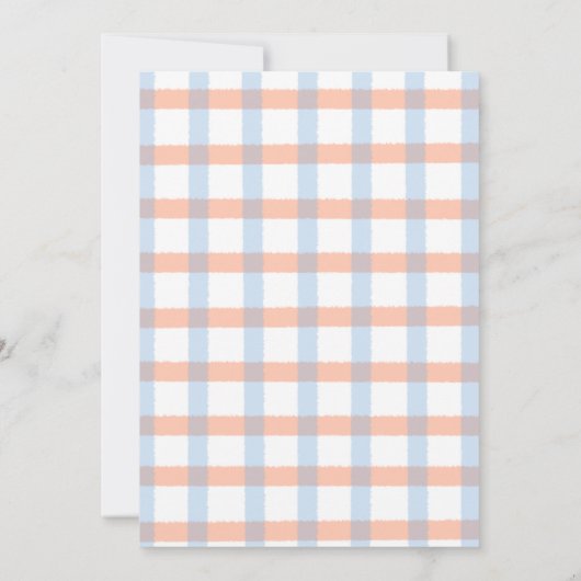 Er oder sie Autumn Pumpkins Gingham Gender Reveal Einladung (Rückseite)