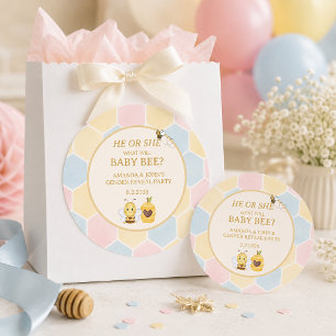 ER ODER SIE Baby Biene Geschlecht Enthüllung Runder Aufkleber