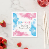 Er oder sie Baby Gender offenbaren Rauchbombe Blue Serviette (Beispiel)