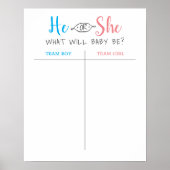 Er oder sie Baby Gender Reveal Guess Poster (Vorne)