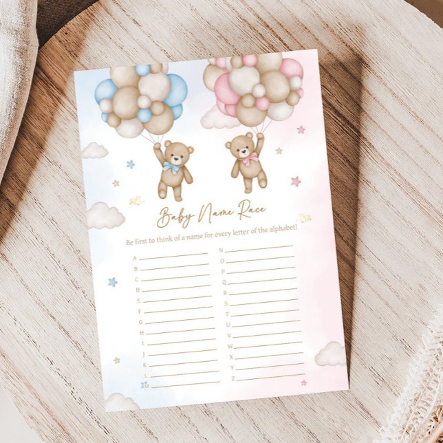 Er oder Sie Bär Geschlechtsenthüllung Baby Namen R (Bear Balloon He or She Gender Reveal Game)