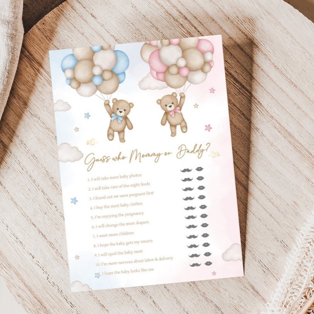 Er oder Sie Bär Geschlechtsenthüllung Errate Wer S (Bear Balloon He or She Gender Reveal Game)