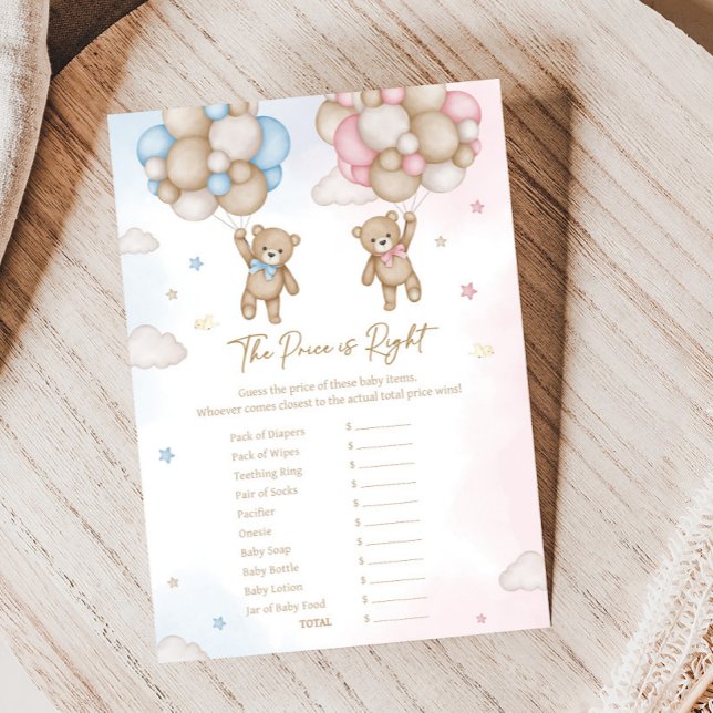Er oder Sie Bär Geschlechtsenthüllung Price is Rig (Bear Balloon He or She Gender Reveal Game)