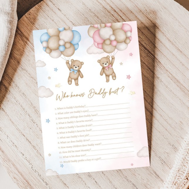 Er oder Sie Bär Geschlechtsenthüllung Wer weiß Spi (Bear Balloon He or She Gender Reveal Game)