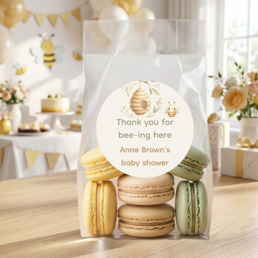 Er oder Sie Bee-t Hier Favor Baby Shower Runder Aufkleber