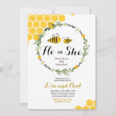 Er oder sie Bienen-Geschlecht decken Einladung auf (Vorderseite)