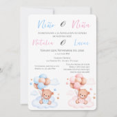 Er oder sie blauer oder rosa Geschlecht offenbart Einladung (Vorderseite)