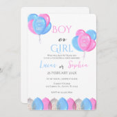 Er oder sie blauer oder rosa Geschlecht offenbart Einladung (Vorne/Hinten)