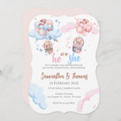 Er oder sie blauer oder rosa Geschlecht offenbart Einladung (Vorne/Hinten)