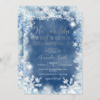 Er oder sie Blue Silver Snowflakes Gender Reveal