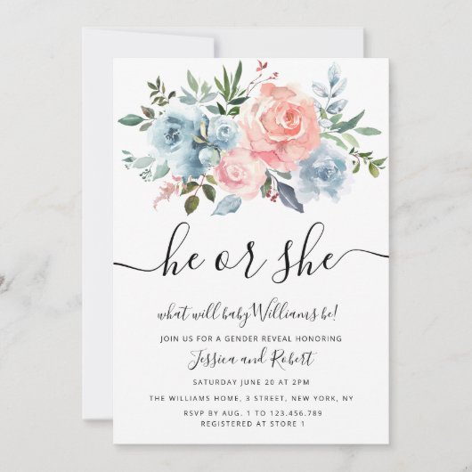 ER ODER SIE | Blumenmännchen Einladung (Vorderseite)