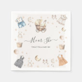 Er oder sie Boho Bekleidung Gender Reveal Serviette (Vorderseite)