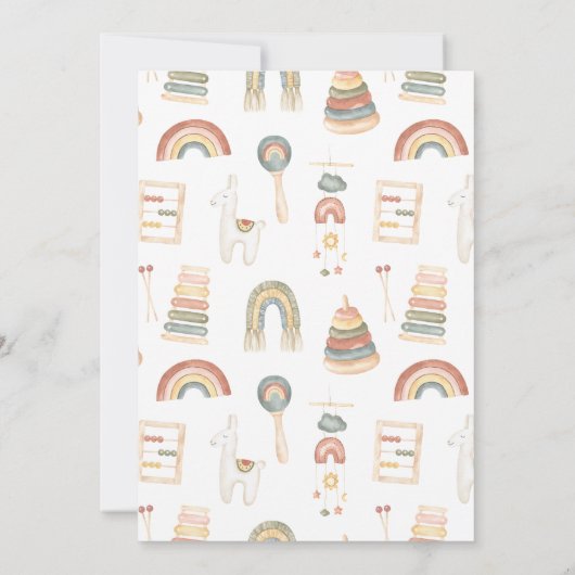 Er oder sie Boho Kleidung Gender Reveve Einladung (Rückseite)