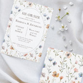 Er oder sie botanische Aquarellfarbe, Frühlingsfar Einladung