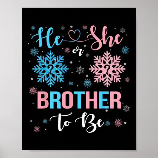 Er oder sie Bruder zu Weihnachten-Schneeflockenges Poster (Vorne)