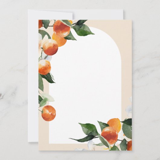 Er oder sie Citrus Orange Greenerity Gender Reveal Einladung (Rückseite)