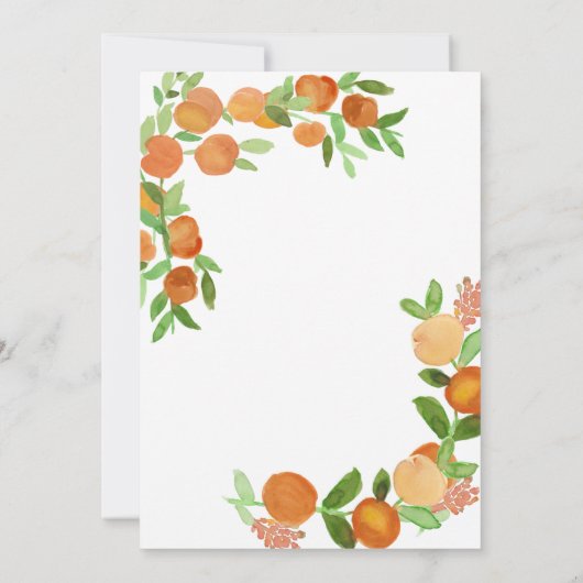 Er oder sie Citrus Orange Greenerity Gender Reveal Einladung (Rückseite)