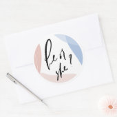 Er oder sie? Dekoration des geschlechtsspezifische Runder Aufkleber (Umschlag)