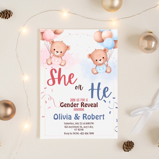 Er oder sie? Eine atemberaubende Darstellung der W Einladung