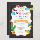 Er oder Sie-esta Fiesta-Thema-Geschlecht decken Einladung (Vorne/Hinten)