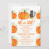 Er oder sie fallen Pumpkin Gender-Offenbarung Einladung (Vorderseite)