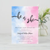 Er oder sie Gender-Offenlegung Einladung (Stehend Vorderseite)