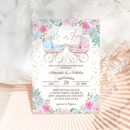 Er oder sie Gender-Offenlegung Einladung