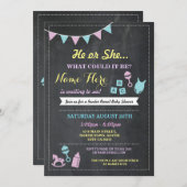 Er oder sie Geschlecht decken Babypartyeinladung Einladung (Vorne/Hinten)