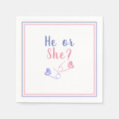 Er oder sie Geschlecht offenbaren Baby-Dusche Serviette (Vorderseite)