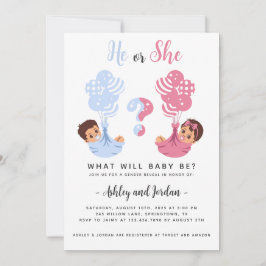 Er oder sie Geschlecht offenbaren eine Einladung