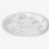 Er oder sie Geschlecht offenbaren Luftballon Babyd Pappteller (Schrägansicht)