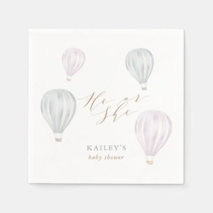 Er oder sie Geschlecht offenbaren Luftballon Babyd Serviette