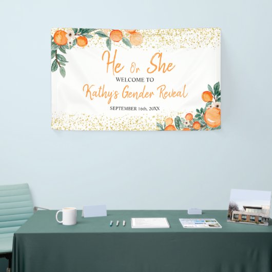 Er oder sie Geschlecht offenbaren Orange kleine Sü Banner (Messeveranstaltung)