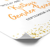 Er oder sie Geschlecht offenbaren Orange kleine Sü Poster (Ecke)