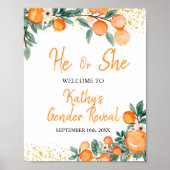 Er oder sie Geschlecht offenbaren Orange kleine Sü Poster (Vorne)