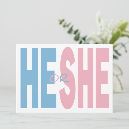 Er oder sie Geschlecht offenbaren Party Einladung (Stehend Vorderseite)